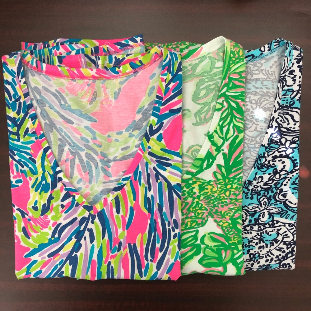 Lot of 3 Lilly Pulitzer Michele Tops - Size Large